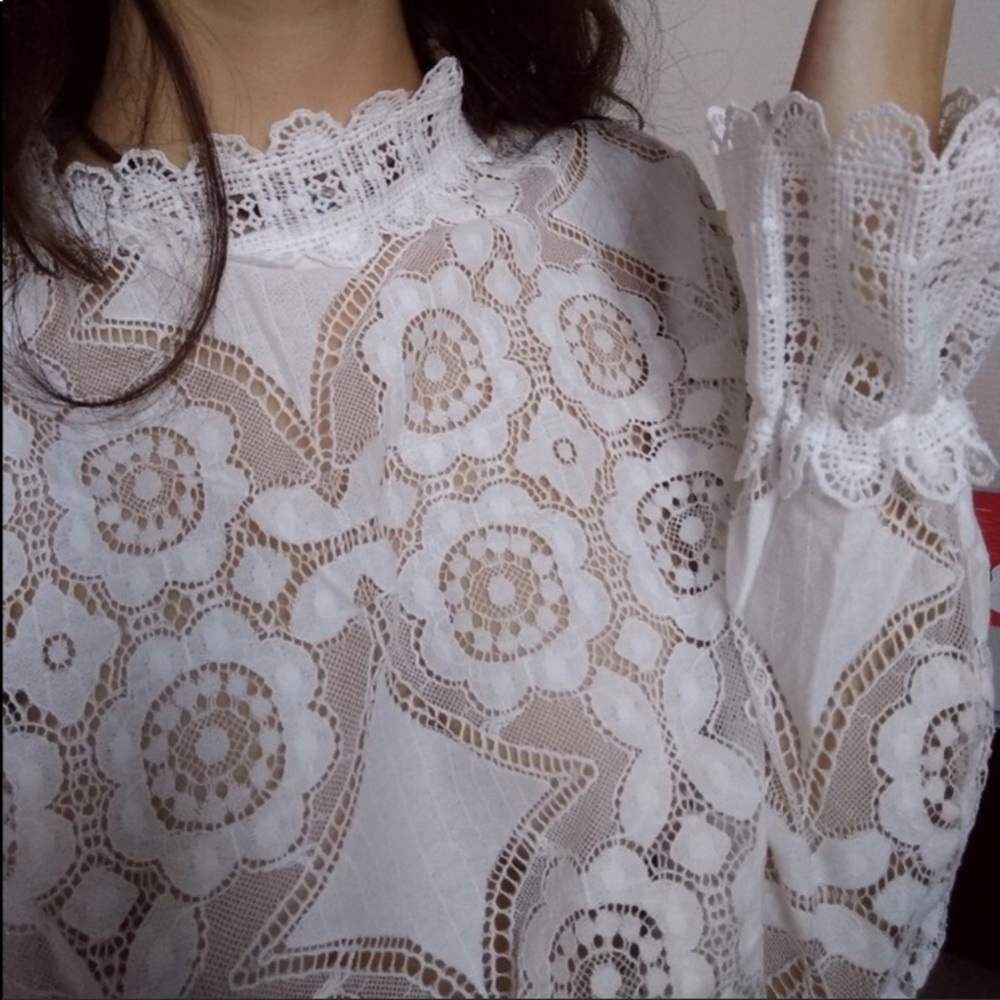 Long Sleeve Lace Blouse - Picture 7 of 9